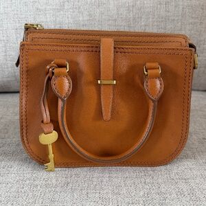 Fossil Ryder Mini Satchel Light Brown Leather